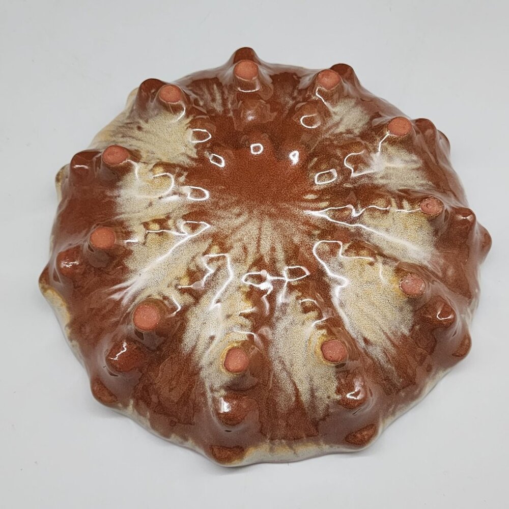 Vintage Frankoma Serving Bowl Desert Gold Glazed Ceramic Footed 9" - Picture 4 of 6